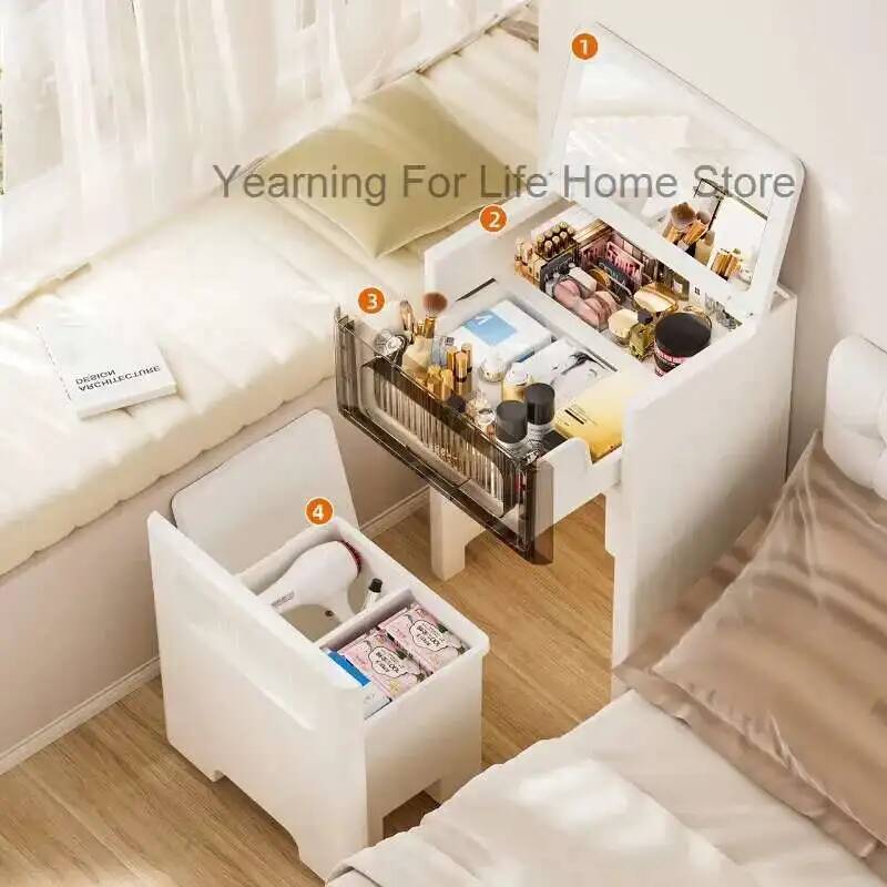 Desk Setup In Small Bedroom - Cômoda de mesa vaidade com em