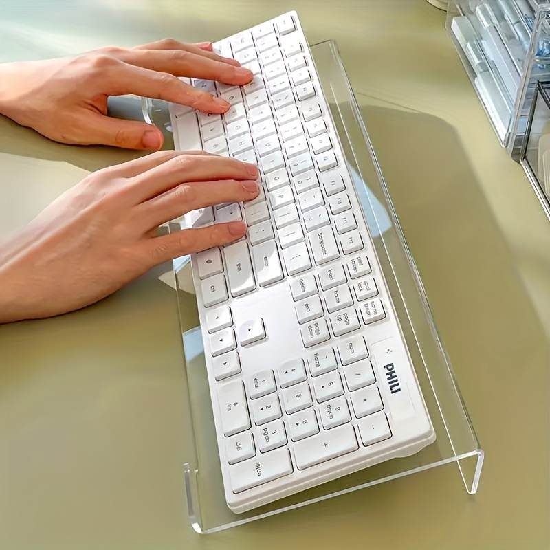 Desk Setup Design - Suporte de teclado acrílico, organizador de