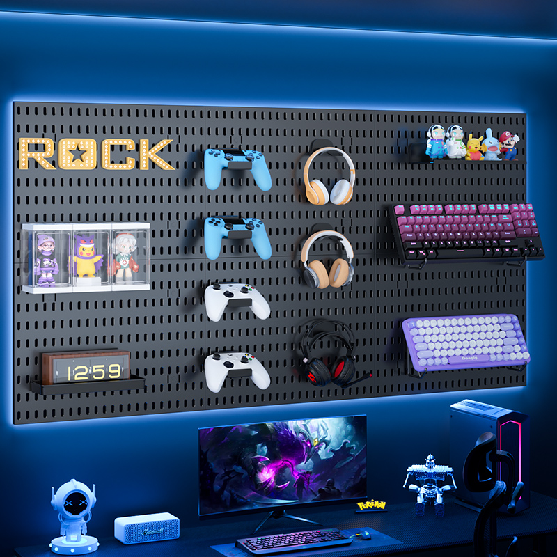 Desk Setup Kit - Gaming Gear Pegboard: montado na parede,
