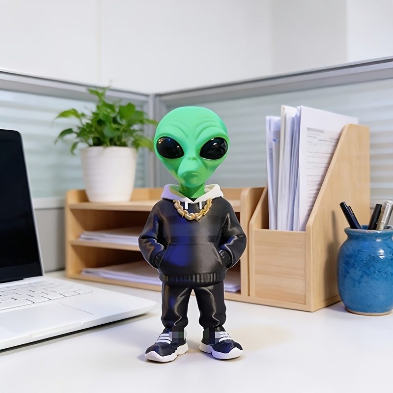 Desk Setup Design - 1 Peça de Figura Alienígena Verde