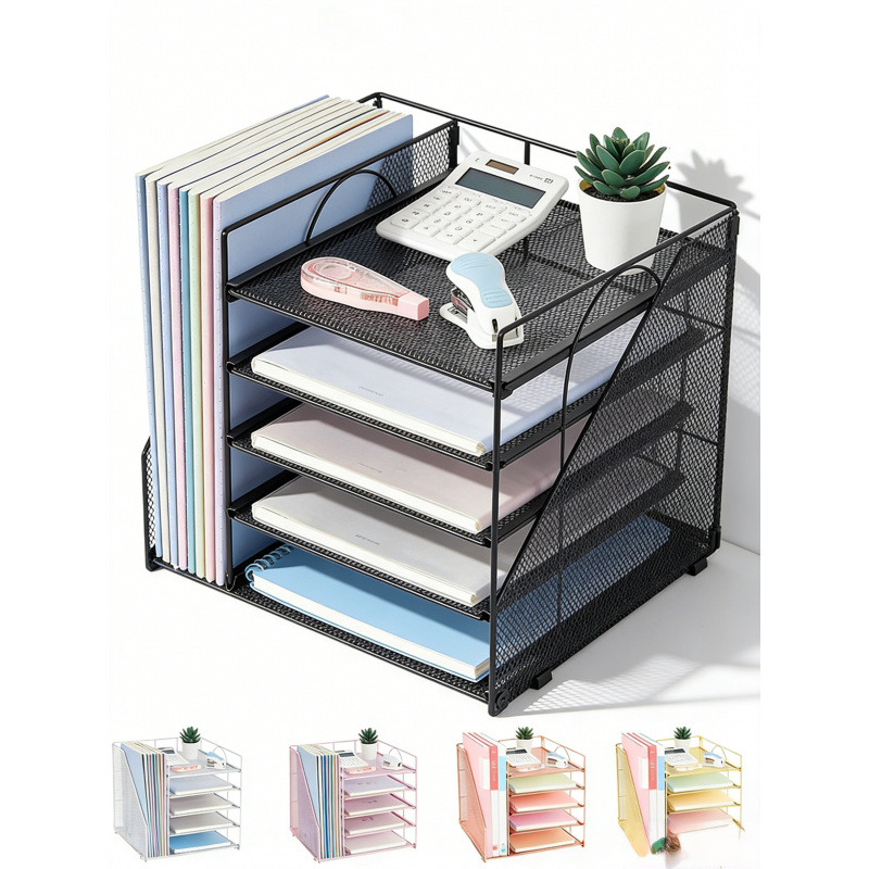 Rack de arquivo de papel de 5  - Desk Setup Design avaliação e preço
