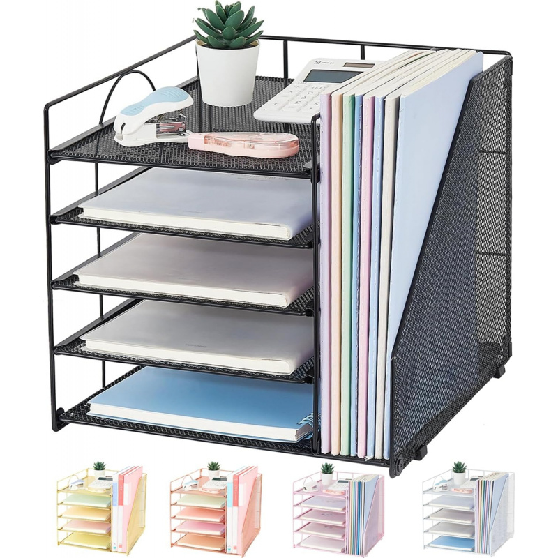 Rack de arquivo de papel de 5  - Desk Setup Design avaliação e preço