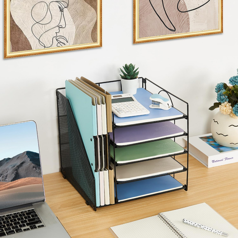 Rack de arquivo de papel de 5  - Desk Setup Design avaliação e preço