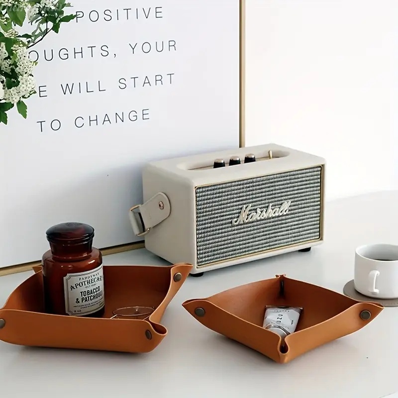 1PC Bandeja de Couro Dobrável  - Desk Setup Organizer avaliação e preço